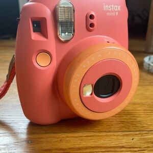 Instax Mini 9 Coral Instant Camera and Case